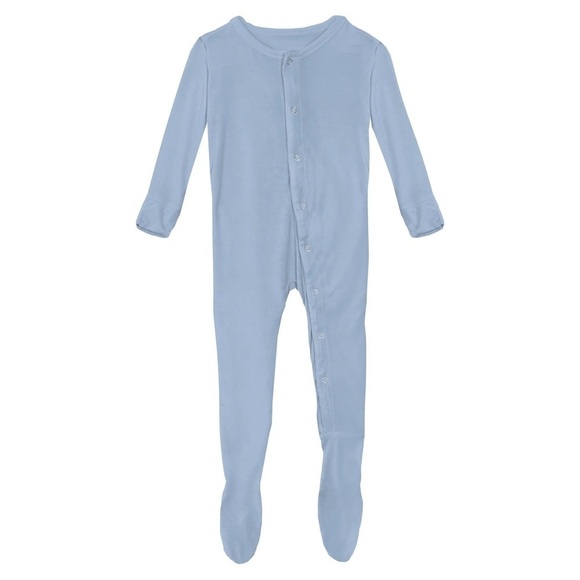 Kickee Pants Footie with Snaps in Pond Bamboo Signature Blend onesie size 5 kids - Picture 1 of 7